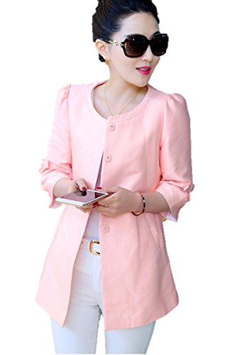 レディースアウター スプリングジャケットコート 3色 シングルブレスト パフスリーブ ウィンドブレーカー ホーンスリーブ 袖リボン ハーフ丈 ストリート 防寒着 エレガント 春秋 クマのぬいぐるみ付き K-2445