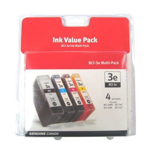 Canon BCI-3e Multipack Ink Tanks - 4 Pack (Black/Cyan/Magenta/Yellow) (4479A230)