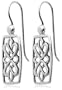 Sterling Silver Celtic Design Rectangular Dangle Earrings