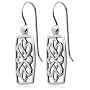 Sterling Silver Celtic Design Rectangular Dangle Earrings
