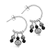 Sterling Silver Hoops with Black Onyx Beads