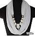 AllyDrew Heart Pendant Necklace Scarf Pendant Scarf, Black