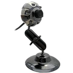 Kinobo USB Metall Webcam 6 Megapixel stabil LED Beleuchtung mit eingebautem Mikrofon Windows Vista, Windows 7, XP
