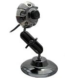 Kinobo USB Webcam 6.0 Megapixels with Metal Stand for Xp/Vista/Windows 7/Skype + Mic & LED lights