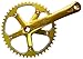 Origin8 Square Top Track Single Speed Bicycle Crankset - Gold 165mm x 46T