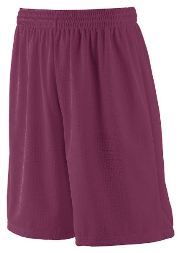 Augusta Sportswear Long Tricot Mesh Short, Maroon, Large On Sale