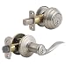 Tools & Hardware : Kwikset Signatures Tustin Lever SmartKey Single Cylinder Combo Pack in Satin Nickel Finish #991TNL15SMTCPK4
