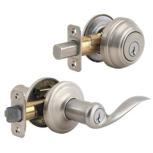 Tools: Kwikset Signatures Tustin Lever SmartKey Single Cylinder Combo Pack in Satin Nickel Finish #991TNL15SMTCPK4