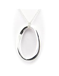 Sterling Silver Mobius Twist "O" Slide Pendant Cable Chain Necklace Italy