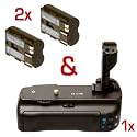 Batteriegriff & 2 Akkus f&uuml;r Canon EOS 50d 40d 30d 20d - wie BG-E2N, BP511A