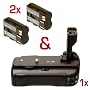 Batteriegriff & 2 Akkus f�r Canon EOS 50d 40d 30d 20d - wie BG-E2N, BP511A