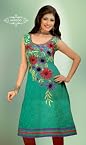 Resham Embroidery Work Cotton Kurti
