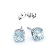 2.00 Carat Total Weight Sterling Silver Aquamarine Colored Round Cz Stud Earrings- March Birthstone from Proudly Made in U.S.A California