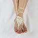 1 X Ivory crochet barefoot sandals/Nude shoes/Foot jewelry/Bridesmaid accessory/Yoga shoes/ Beach accessory/Beach wedding/Belly dance/Anklet