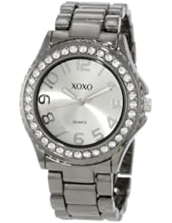 XOXO Womens XO5311  Gun-metal Bracelet With Rhinestones Accent Watch