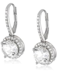 Gemstone Halo Dangle Earrings