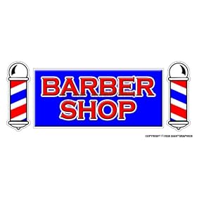 30" BARBER SHOP -Window Decal- salon parlor sign signs