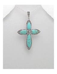 Marcasite Pendant Necklace In 92.5 Sterling Silver
