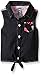 Kensie Big Girls' Denim and Printed Rayon Tie Front Sleeveless Shirt