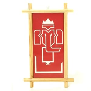 Wood Frame Abstract Ganesh Wall Hanging