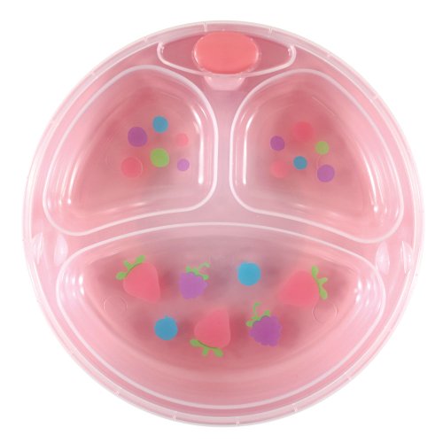 Nurtria Non Slip Divided Warming Baby Plate Pink