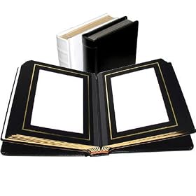 Click here to buy Adorama Classic Photo Album, White Leather Cover with Library Bound Black Pages, Holds 18... by Adorama.