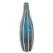 EXP Handcrafted Blue Terracotta Flower Vase With Jazzy Stripes - Tall