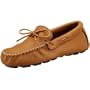 Minnetonka Men's Genuine Moose Driving Mocs Moccasins,Natural Moose,8 M US