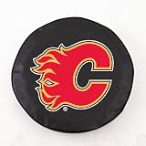 Calgary Flames NHL Tire Cover Black Size: E10 - 30 x 10 Inch