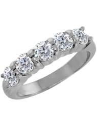 1.35 Ct Round G/H Diamond 18K White Gold