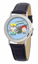 South Park Men's D1548SS001 Torino Collection Professor Chaos Black Leather Watch