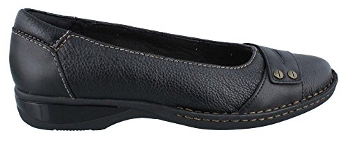 Clarks Women's Pegg Abbie Flat, Black Leather, 7 M US