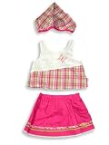 Buster Brown - Toddler Girls 3-Piece Skort Set, Fuschia, Lime, White by 