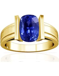 14K Yellow Gold Cushion Cut Blue Sapphire Solitaire Ring