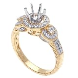 14K Gold Diamond 0.45ct Semi Mounts Wedding Band - Sizes 5-13