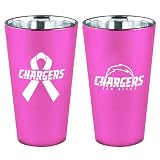 NFL San Diego Chargers 16-Ounce Breast Cancer Awareness Lusterware Pint Glass Set