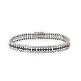 Sterling Silver 3/4ct Black Diamond Three Row Tennis Bracelet