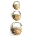 3 Tiered Hand Woven Wall Hanging Basket Set