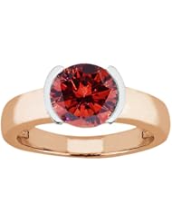 0.80 Ct Round Cognac Red SI1/SI2 Diamond 18K Rose Gold Ring