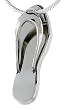 Stainless Steel Slipper ( Flip Flop ) Pendant 1 in. (25 mm) tall, w/ 30 in. Bead Chain