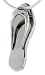 Stainless Steel Slipper ( Flip Flop ) Pendant 1 in. (25 mm) tall, w/ 30 in. Bead Chain