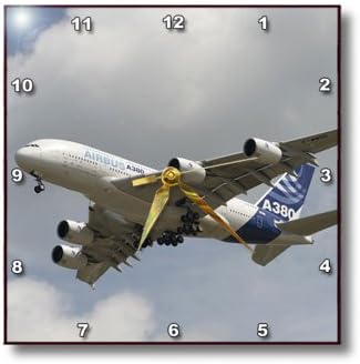 3dRose dpp_97141_3 Wisconsin, Airbus A380 Commercial Airline, Aviation-US50 BFR0071-Bernard Friel-Wall Clock, 15 by 15-Inch