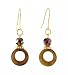 Earrings - E325 - Shell and Fire Polished Glass ~ Small Open Circle - (1/2)
