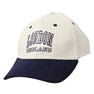 Mens London England Embroidered Baseball Cap (Grey/Cream)