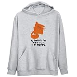 Hoodie Mens Heather Gray  My Scottish Fold isn't fat. It's fluffy.  Cats