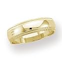 14k Yellow Gold 6mm Standard Domed Traditional Fit Double Milgrain Benchmark Mens Wedding Band Ring 1.3mm Thickness Size from 8 to 12