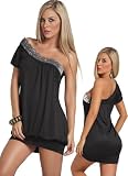 Sexy Black One Shoulder Mini Dress