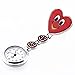 ABC® Red Heart Shape Quartz Movement Nurse Brooch Fob Tunic Pocket Watch