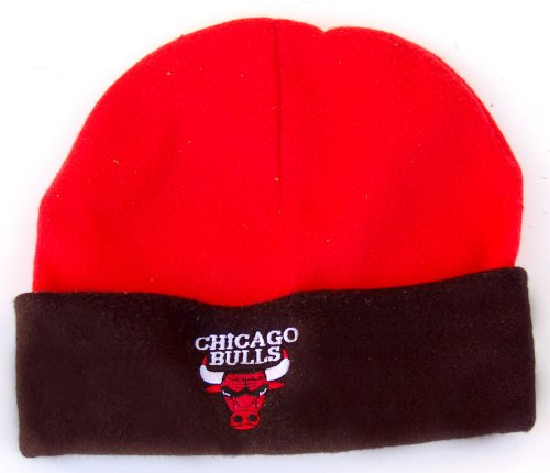 NBA Chicago Bulls Cuff Fleece Beanie Cap Hat- Red Black