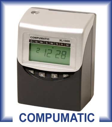 COMPUMATIC XL1000 FULLY AUTOMATIC SELF TOTALING EMPLOYEE PAYROLL TIME CLOCK